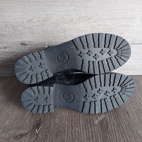 Michael Kors Jet Set 6 Gretchen Black Leather Ankle Boots 7.5 - Picture 7 of 11